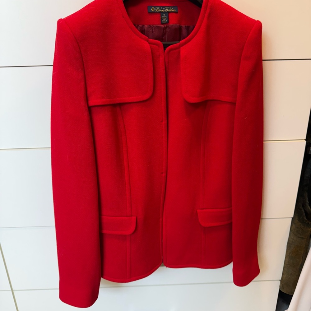 NWT Brooks Brothers Red Blazer Tailored Wool Elegance